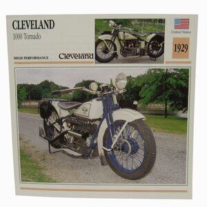 Cleveland 1000 Tornado United States 1929 Motorcycle Spec Card Sheet